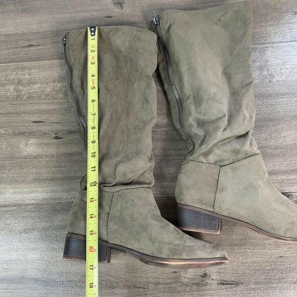 Madden Girl Womens Suede Knee High Boots Size 8 Slouch Comfort Round Toe - Picture 6 of 11